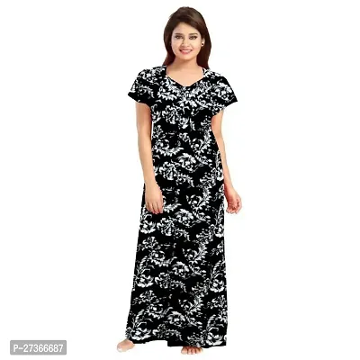 Elegant Multicoloured Cotton Printed Nighty For Women