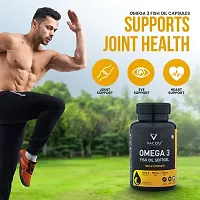 VACOU Omega-3 Fish Oil Supplement - 1250mg, 3x Strength, EPA and DHA Fatty Acids for Heart, Brain, and Joints Health60 Soft Gel Nutraceutical (Pack of 1 | 60 Softgel)-thumb3