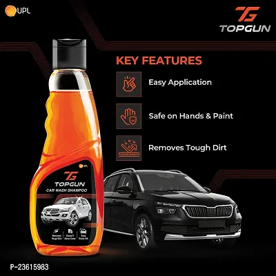 Top Gun Car Wash Shampoo, 250 ml | High Foam | Remove tough dirt | Safe on paint| PH Balance-thumb3