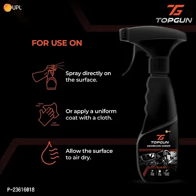 Topgun Premium Dashboard Shiner Premium Dashboard Dresser (Polish, Shiner) 250 ml  for Car Interior, Leather Seat and Cover-thumb3