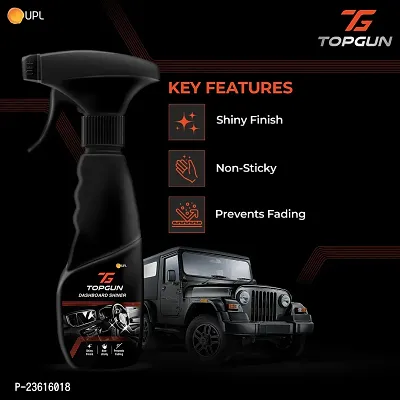 Topgun Premium Dashboard Shiner Premium Dashboard Dresser (Polish, Shiner) 250 ml  for Car Interior, Leather Seat and Cover-thumb2