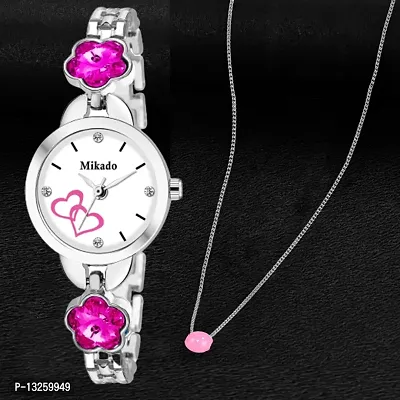 Classy Analog Watches for Women with Necklace Chain For Women And Girls-thumb0