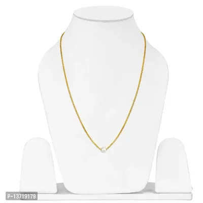 Simple Beaded Golden Long Necklace Chain For Women-thumb0