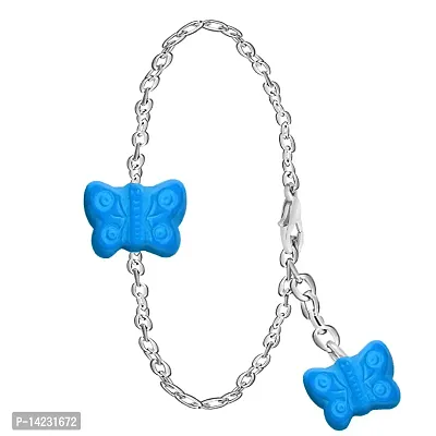Blue Butterflies Pearl Chain Bracelet For Women-thumb2