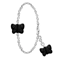 Black Butterflies Pearl Chain Bracelet For Women-thumb1