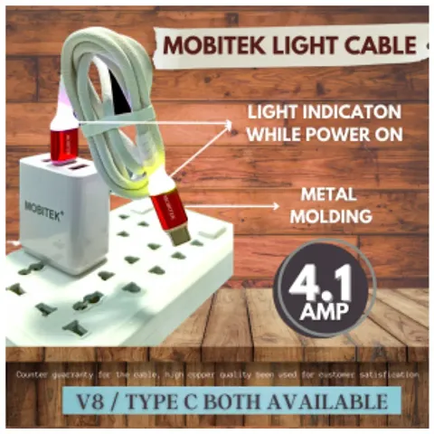 V8 Type Light Cable Mobile Fast 3.4A  Charger Cable