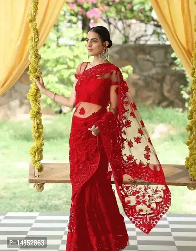 Embroidered Bollywood Net Saree