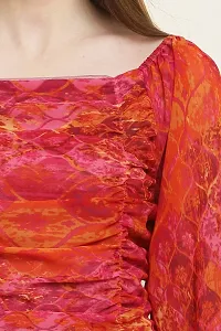 Classic Cotton Blend Printed Short Dress for Women-thumb1
