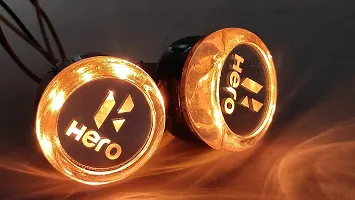 Deviant Buzz Handle Bar Light Handle Grip End Indicator Light for Hero Splendor and All Hero Bikes - Set of 2 Orange  White Light-thumb3