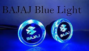 Deviant Buzz Crystal Handle Bar End Indicator LED Light Side Weights Handle Grip End Indicator Light For All BAJAJ Bikes - Set of 2 (BLUE)-thumb2