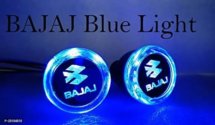 Deviant Buzz Crystal Handle Bar End Indicator LED Light Side Weights Handle Grip End Indicator Light For All BAJAJ Bikes - Set of 2 (BLUE)-thumb3