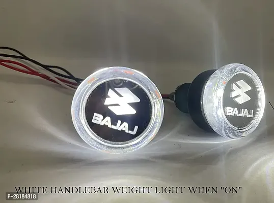 Deviant Buzz Crystal Handle Bar End Indicator LED Light Side Weights Handle Grip End Indicator Light For All BAJAJ Bikes - Set of 2 (BLUE)-thumb5