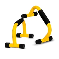 Deviant Buzz Metal Push Up Bar with Foam Handles | Push Up Bar Stand for Gym  Home Exercise, Dips/Push Up Stand for Men  Women (Yellow)-thumb2