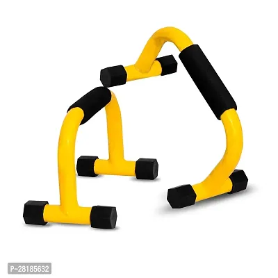 Deviant Buzz Metal Push Up Bar with Foam Handles | Push Up Bar Stand for Gym  Home Exercise, Dips/Push Up Stand for Men  Women (Yellow)-thumb3