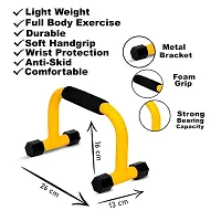 Deviant Buzz Metal Push Up Bar with Foam Handles | Push Up Bar Stand for Gym  Home Exercise, Dips/Push Up Stand for Men  Women (Yellow)-thumb4