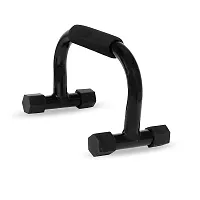 Deviant Buzz Metal Push Up Bar Stand With Soft Handle Grip Non Slip Bars For Home  Gym Workout (Black)-thumb1