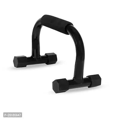 Deviant Buzz Metal Push Up Bar Stand With Soft Handle Grip Non Slip Bars For Home  Gym Workout (Black)-thumb2