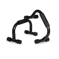 Deviant Buzz Metal Push Up Bar Stand With Soft Handle Grip Non Slip Bars For Home  Gym Workout (Black)-thumb2