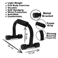 Deviant Buzz Metal Push Up Bar Stand With Soft Handle Grip Non Slip Bars For Home  Gym Workout (Black)-thumb4