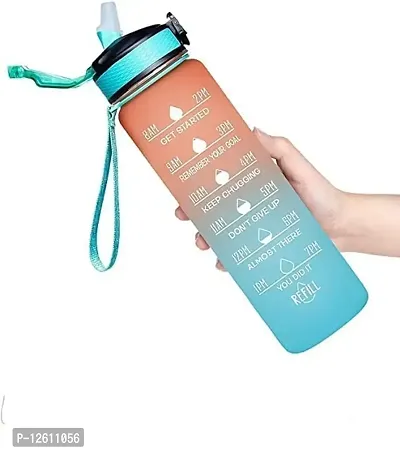 Sipper Silicone Bottle for Adults, with Motivational Time Marker