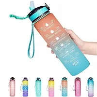 Sipper Silicone Bottle for Adults, with Motivational Time Marker-thumb3