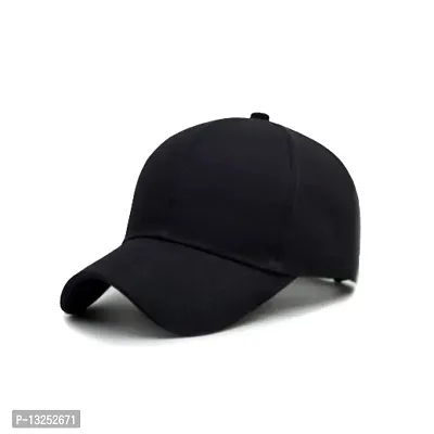 Black Plain Cap For Summer Wear-thumb0