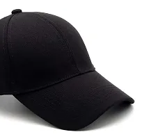 Black Plain Cap For Summer Wear-thumb1