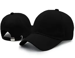 Black Plain Cap For Summer Wear-thumb2