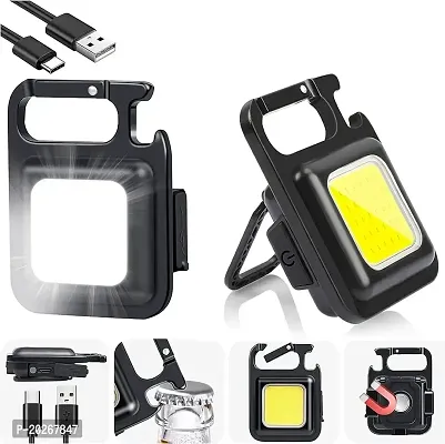 Rechargeable Light Keychain (Square, Metal)-thumb2