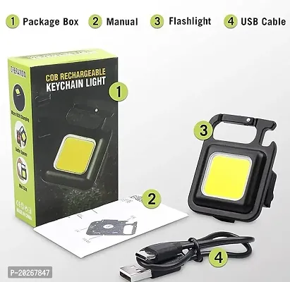 Rechargeable Light Keychain (Square, Metal)-thumb0