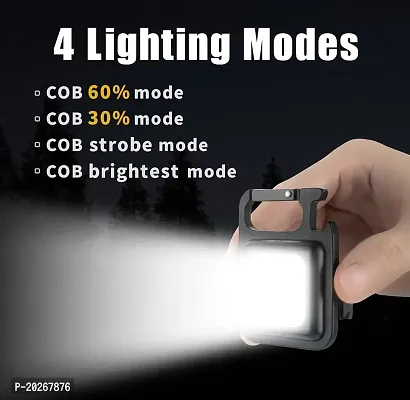 Keychain Flashlight with Bottle Opener, Magnetic Base and Folding Bracket Mini Flashlight