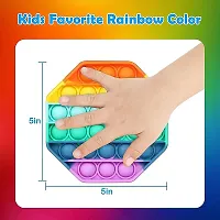 Popping Unbreakable , Washable, Anti Stress Relief Sensory Autism Toys for Kids (Rainbow + Multi) Any 2 Piece Pop It-thumb2