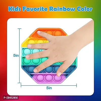 Popping Unbreakable , Washable, Anti Stress Relief Sensory Autism Toys for Kids (Rainbow + Multi) Any 2 Piece Pop It-thumb3