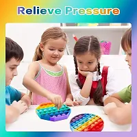 Popping Unbreakable , Washable, Anti Stress Relief Sensory Autism Toys for Kids (Rainbow + Multi) Any 2 Piece Pop It-thumb1