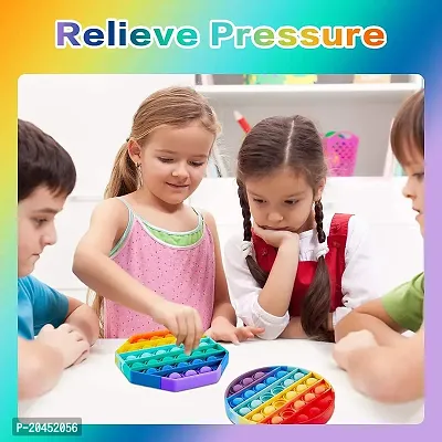 Popping Unbreakable , Washable, Anti Stress Relief Sensory Autism Toys for Kids (Rainbow + Multi) Any 2 Piece Pop It-thumb2