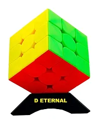 3X3 High Speed Stickerless Magic Cube Puzzle Toy (Multicolor) for all people.-thumb1