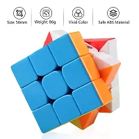 3x3 Stickerless  3 buy 3 Cube  Beginner Speed cube for Kids  Adults |Magic Speedy Stress Buster Brainstorming Puzzle (Multicolor).-thumb1
