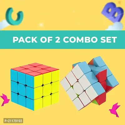 Combo cube set of 2 3 by 3 speed cube is fully tension able and provides maximum customizability come tensioned and lubed already.-thumb0