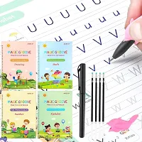 Magic Practice Copybook, (4 BOOK + 1 PEN + 10 REFILL) Number Tracing Book for Preschoolers with Pen, Magic calligraphy books for kids Reusable Writing Tool (19*13 cm)-thumb2