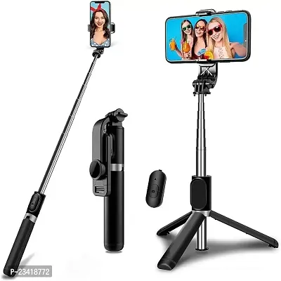 Hold up Bluetooth Selfie Stick  3-in-1 Multi-functional Selfie Stick Tripod Stand Compatible with All Smartphones (Black, Remote Included)