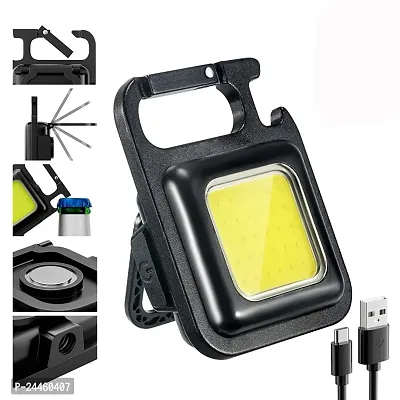 Flashlights Small Water Resistant USB Rechargeable Magnetic Work Light with Folding Bracket for Walking Camping Car Repairing-thumb0