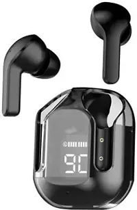Ultrapods TWS Wireless Bluetooth in Ear Earbuds Transparent Design with Digital Display, (BLACK)-thumb3