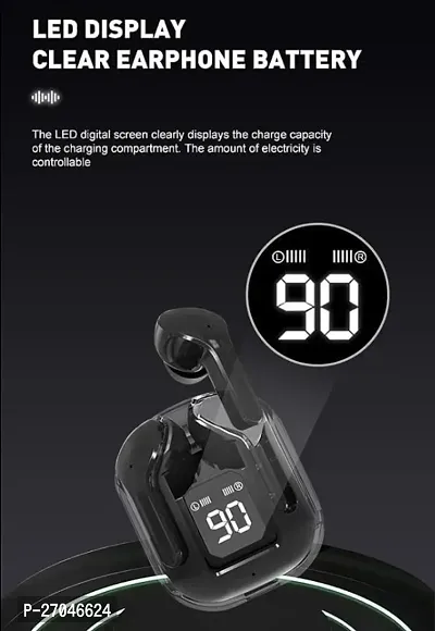 Wireless Bluetooth in Ear Earbuds Transparent Design with Digital Display, HiFi Stereo Gaming Headph-thumb3