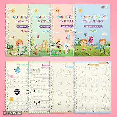 English language Magic Practice Copybook for Kids,Handwriting Practice Book 4 Pack with Pen Refill English Cursive Calligraphy Reusable Age 3-8-thumb2