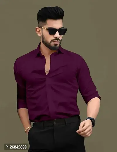 Stylish Men Cotton Long Sleeve Regular Fit Casual Shirt-thumb3