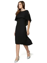 Womens Crepe Casual Cape Dress-thumb3