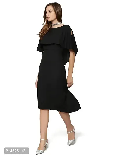 Womens Crepe Casual Cape Dress-thumb4