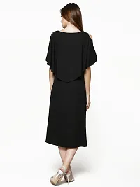 Womens Crepe Casual Cape Dress-thumb1