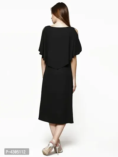 Womens Crepe Casual Cape Dress-thumb2