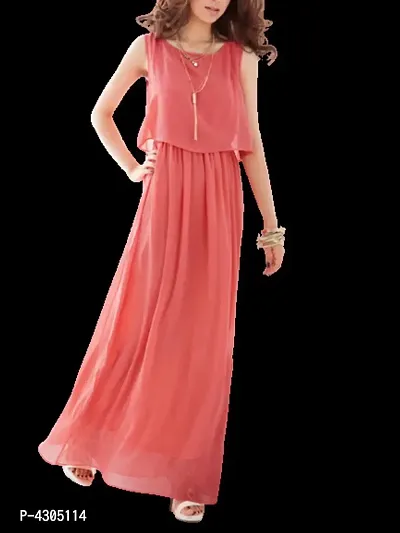 Peach dress with bold print – Awura's Wardrobe